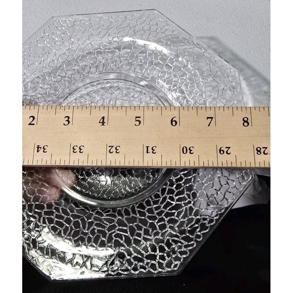 VTG Le Smith By Cracky Uranium/Vaseline Glass Plates 8" X's 4 - Picture 3 of 5